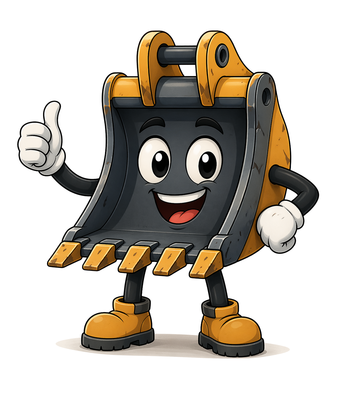 Goudet, la mascotte godet de pelleteuse des Terrassiers Bretons